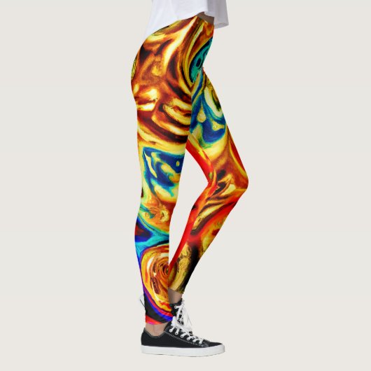 Abstracte kleurspatten leggings (Rechts)