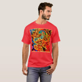 Abstracte kleurspatten t-shirt (Voorkant volledig)