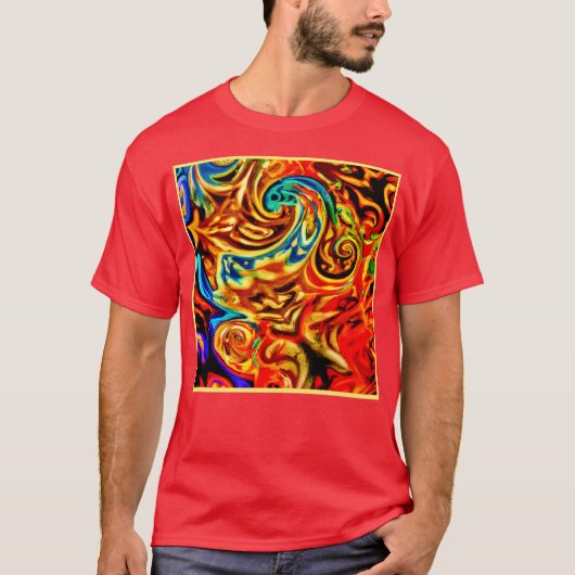 Abstracte kleurspatten t-shirt (Voorkant)