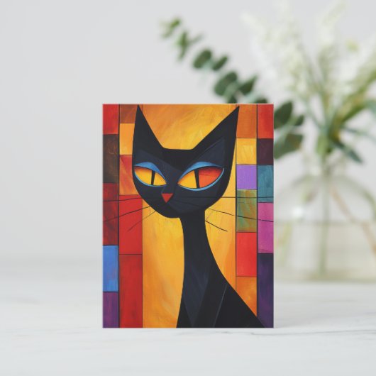 Abstracte kleurstof briefkaart (Staand voorkant)