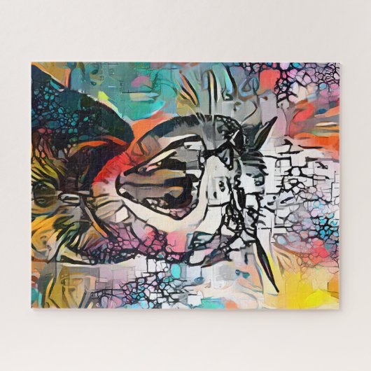 Abstracte kleurstof | Uitdagend hard Legpuzzel (Horizontaal)