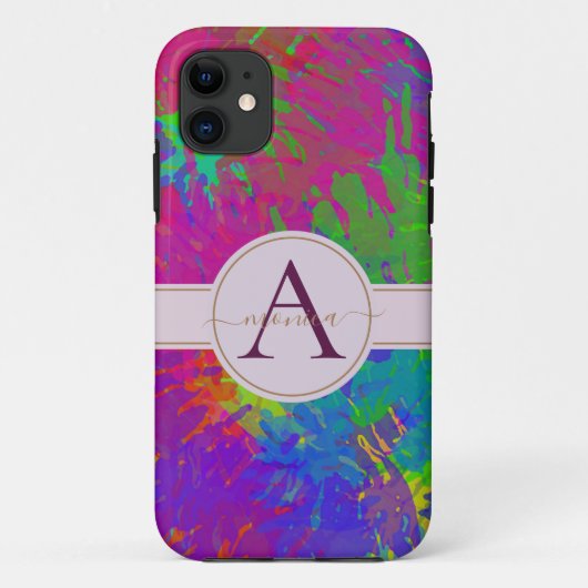 Abstracte kleurstofmonogram Case-Mate iPhone case (Achterkant)