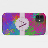 Abstracte kleurstofmonogram Case-Mate iPhone case (Achterkant (horizontaal))