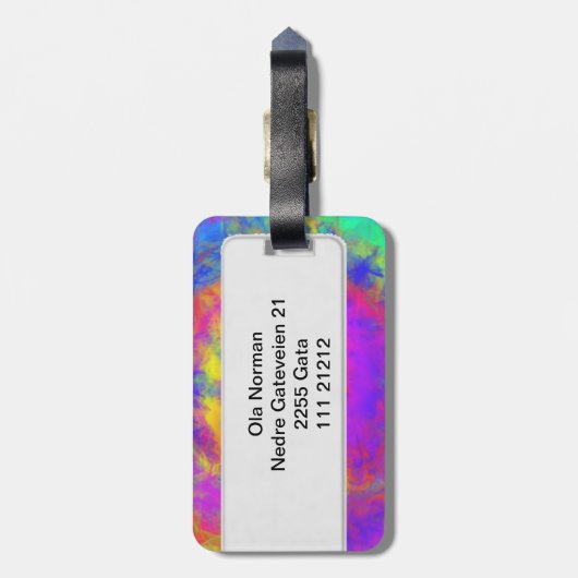 Abstracte kleurstofvormer patroon bagagelabel (Achterkant verticaal)
