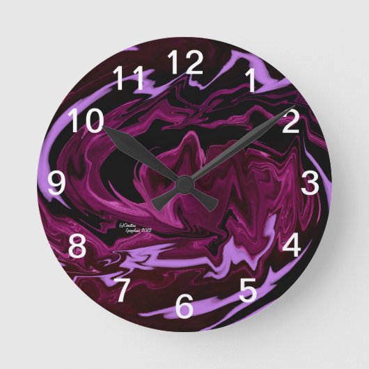 Abstracte kleurstofwand ronde klok (Voorkant)