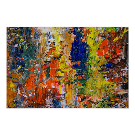 Abstracte kleurstreken uit het palet van de kunste perfect poster (Voorkant)