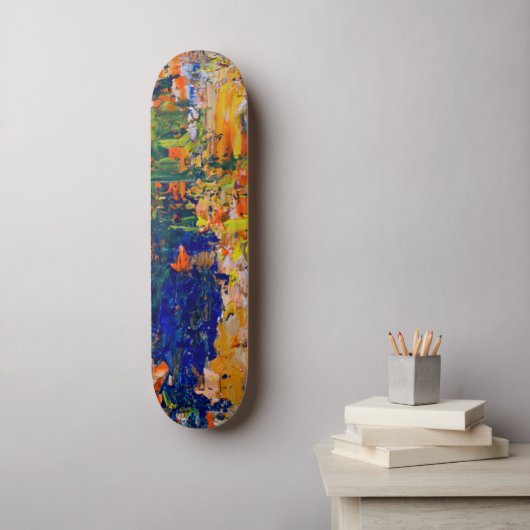 Abstracte Kleurstreken van Kunstenaarspalet Persoonlijk Skateboard (Muurkunst)