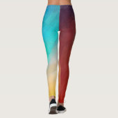Abstracte Kleurstroming in vormen Leggings (Achterkant)