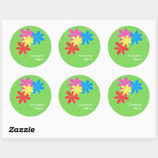 ABSTRACTE KLEURSTROOM GROENE BLAUWE RODE NAAM RONDE STICKER