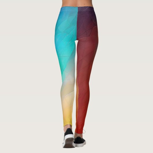 Abstracte kleurstroom in vormen leggings (Achterkant)