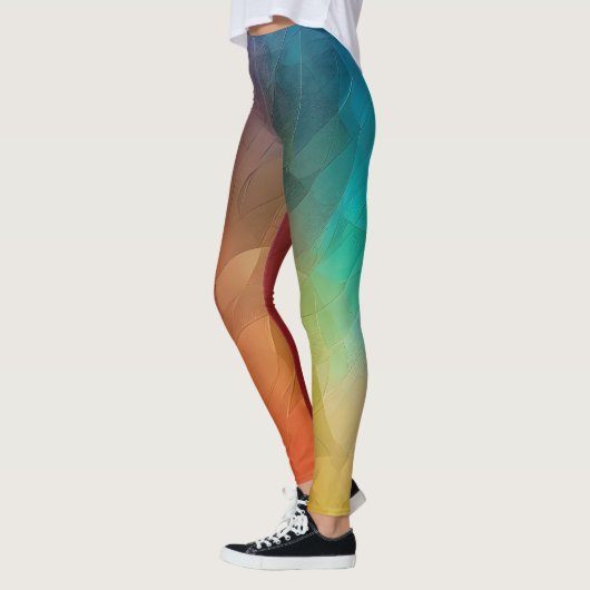 Abstracte kleurstroom in vormen leggings (Links)