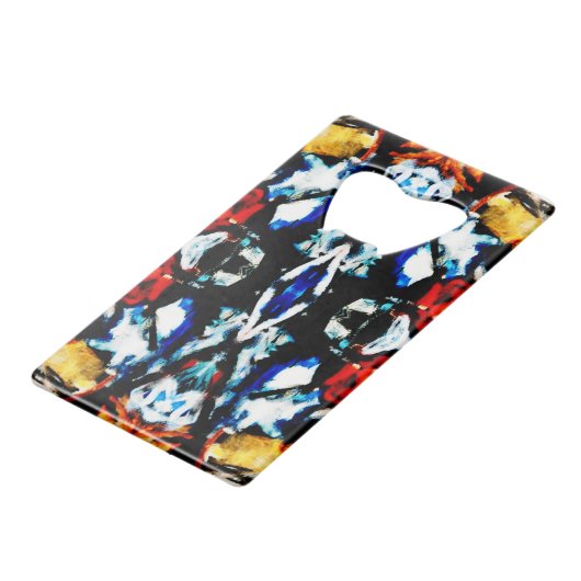 Abstracte kleurtextuur creditkaart flessenopener (Voorkant Gekanteld)