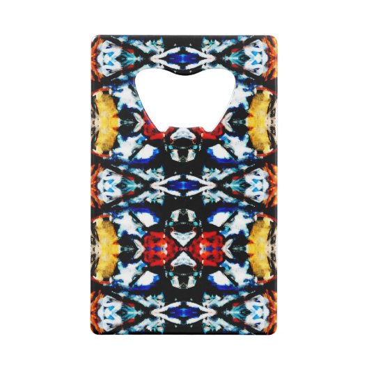 Abstracte kleurtextuur creditkaart flessenopener (Achterkant)