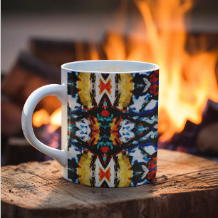 Abstracte kleurtextuur koffiemok
