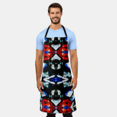 Abstracte kleurtextuur schort (Gedragen)