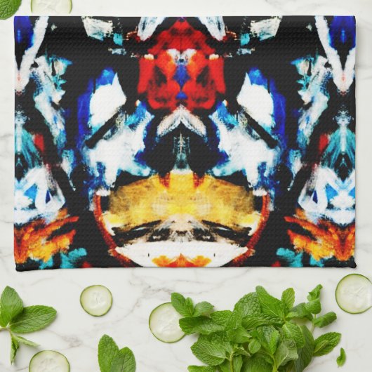 Abstracte kleurtextuur theedoek (Gevouwen)