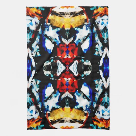 Abstracte kleurtextuur theedoek (Verticaal)