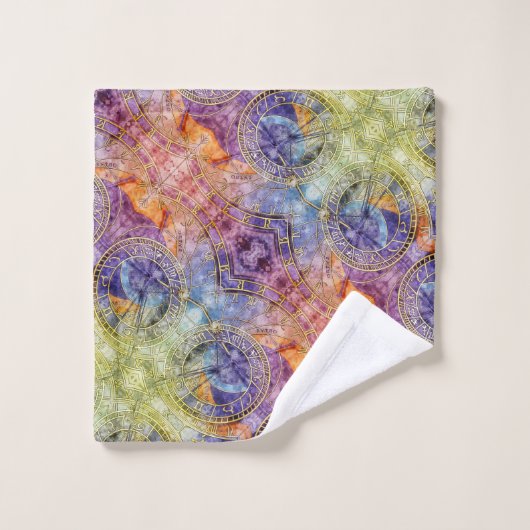 Abstracte kleurtijdastrologie bad handdoek (Wasdoekje)
