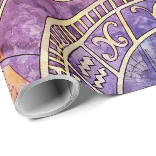 Abstracte kleurtijdastrologie cadeaupapier (Rol Hoek)