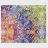Abstracte kleurtijdastrologie cadeaupapier (Vlak)