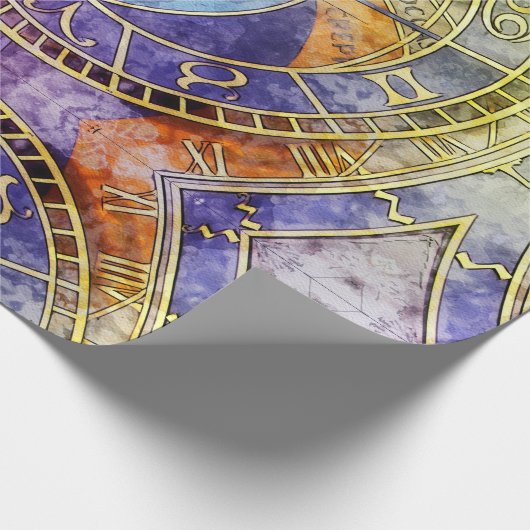 Abstracte kleurtijdastrologie cadeaupapier (Hoek)