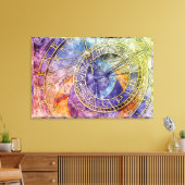 Abstracte kleurtijdastrologie canvas afdruk (Insitu (Woonkamer))