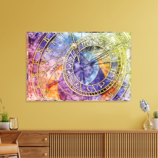 Abstracte kleurtijdastrologie canvas afdruk (Insitu (Woonkamer))