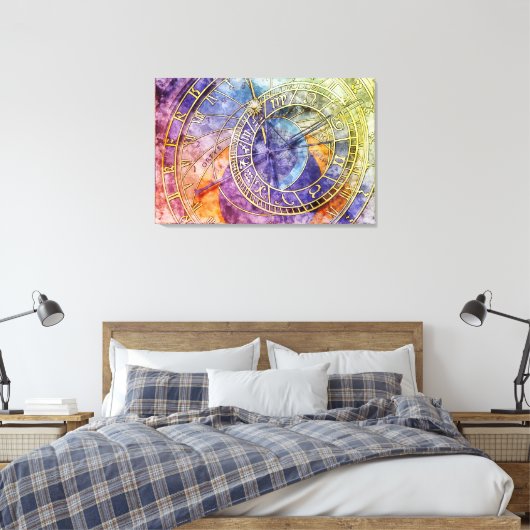Abstracte kleurtijdastrologie canvas afdruk (Insitu (Slaapkamer))