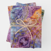 Abstracte kleurtijdastrologie inpakpapier vel (In situ)