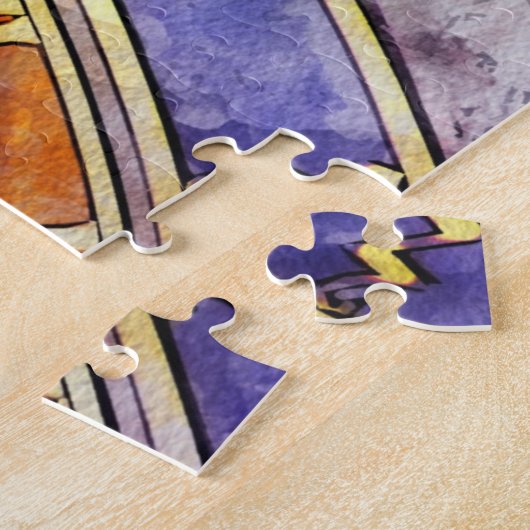 Abstracte kleurtijdastrologie legpuzzel (Zijkant)