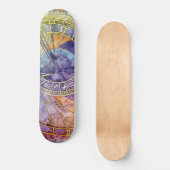 Abstracte kleurtijdastrologie persoonlijk skateboard (Voorkant)
