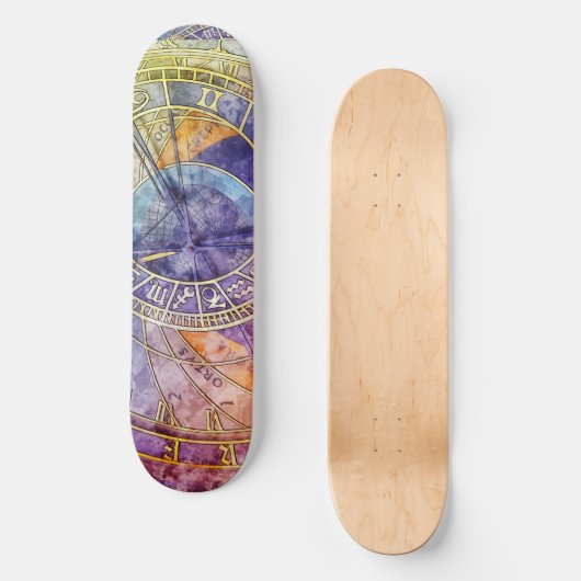 Abstracte kleurtijdastrologie persoonlijk skateboard (Voorkant)