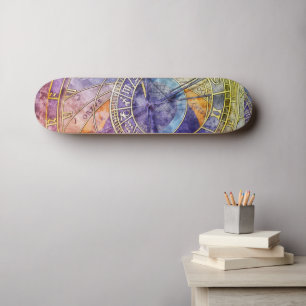 Abstracte kleurtijdastrologie persoonlijk skateboard