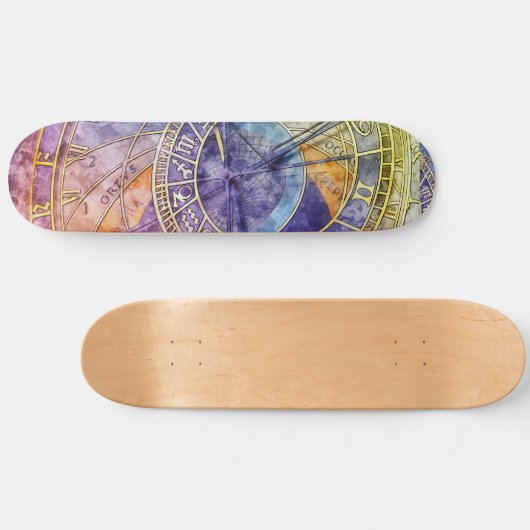 Abstracte kleurtijdastrologie persoonlijk skateboard (Horizontaal)