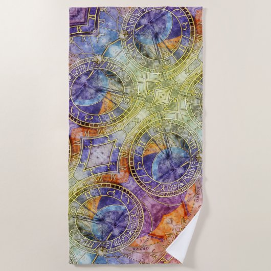 Abstracte kleurtijdastrologie strandlaken (Voorkant)