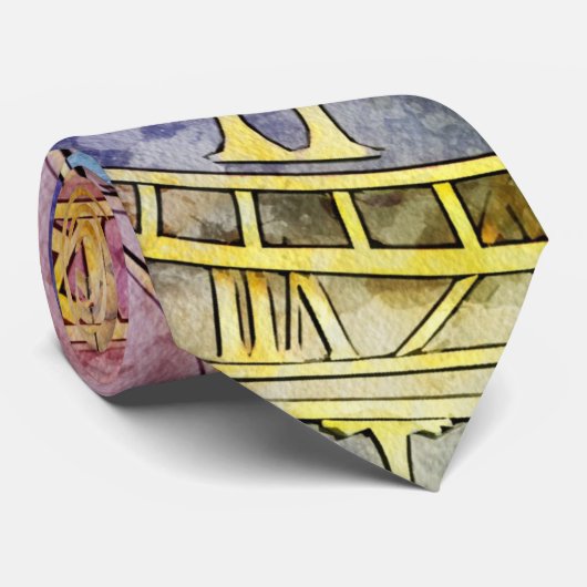 Abstracte kleurtijdastrologie stropdas (Opgerold)