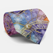 Abstracte kleurtijdastrologie stropdas (Opgerold)
