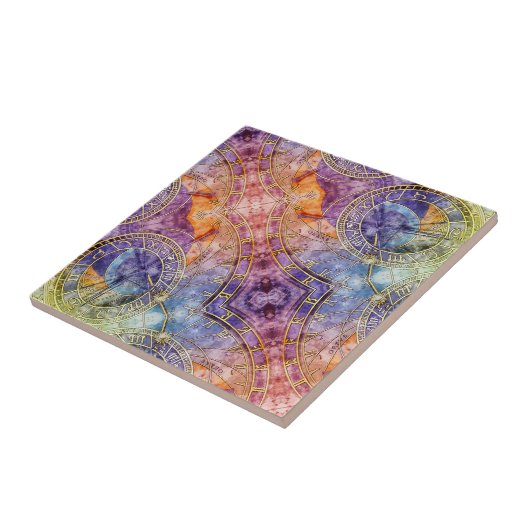 Abstracte kleurtijdastrologie tegeltje (Zijkant)