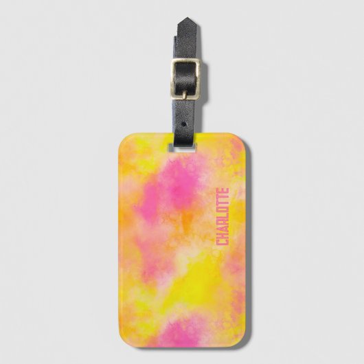 Abstracte Kleurverloop Lichtgevende Vreugde Naam t Bagagelabel (Voorkant (verticaal))