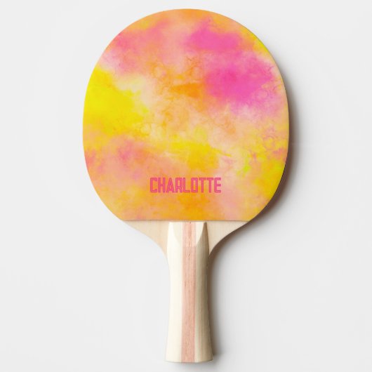 Abstracte kleurverloop Lichtgevende vreugde Tafeltennisbatje (Voorkant)