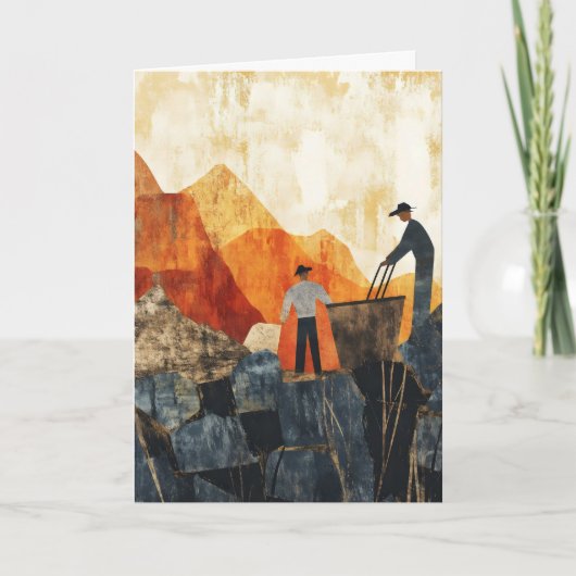 Abstracte kleurwerkers feestdagen kaart (Voorkant)