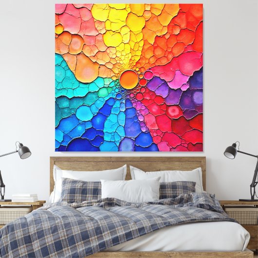Abstracte Kleurwiel Wervelende Kunst Canvas Afdruk (Insitu (Slaapkamer))