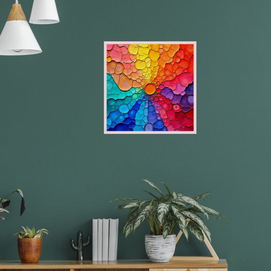 Abstracte Kleurwiel Wervelende Kunst Poster (Woonkamer 1)