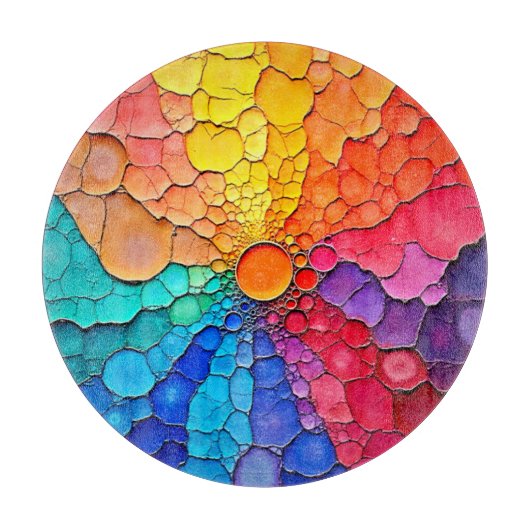 Abstracte Kleurwiel Wervelende Kunst Snijplank (Voorkant)