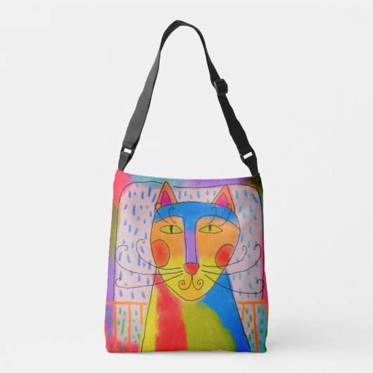 Abstracte kleuterlaag crossbody tas (Achterkant)