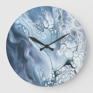 Abstracte klok in blauw en grijs