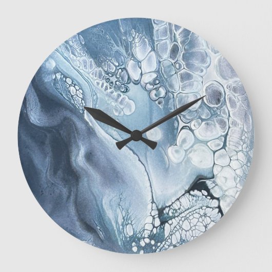 Abstracte klok in blauw en grijs (Voorkant)