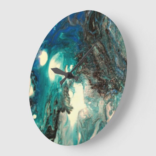 Abstracte klok met vloeibaar vloeibaar kunstontwer (Hoek)