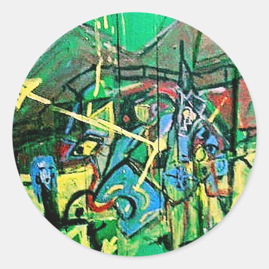 ABSTRACTE KLok Ronde Sticker (Voorkant)