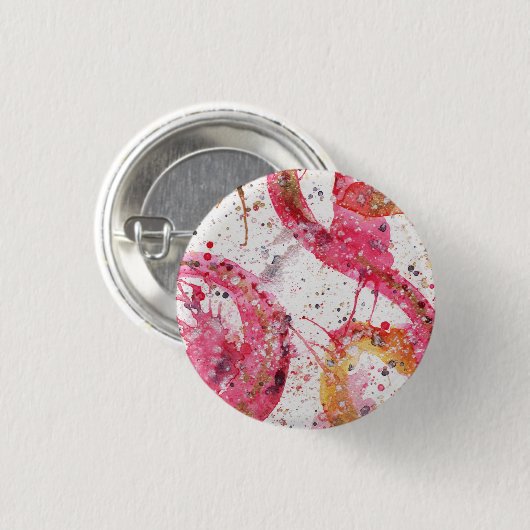 abstracte knop waterverf ronde button 3,2 cm (Voorkant /achterkant)